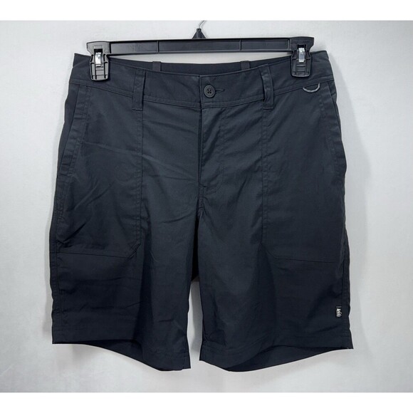 Rei Co-Op Sahara Bermuda Shorts Womens 10 Black Stretch Hiking Travel Bluesign - Picture 1 of 11